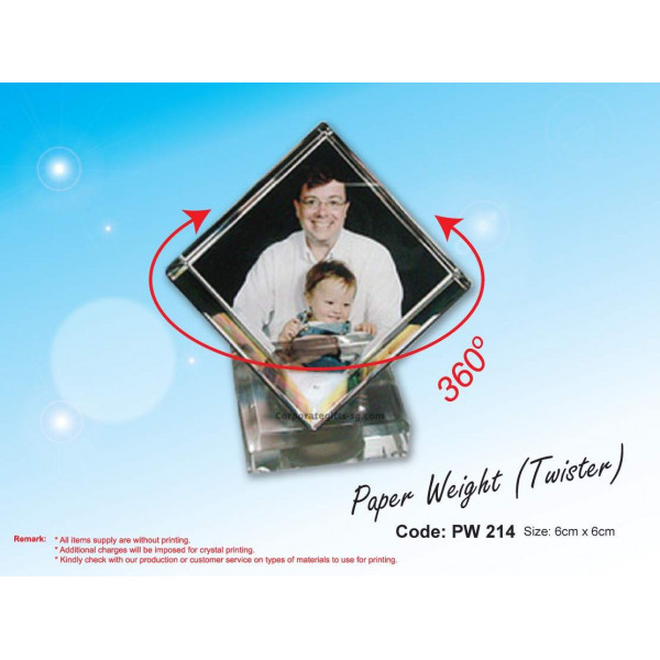 PW 214 Crystal Paper Weight (Twister)